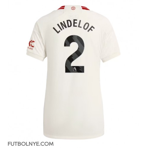 Camiseta Manchester United Victor Lindelof #2 Tercera Equipación para mujer 2023-24 manga corta